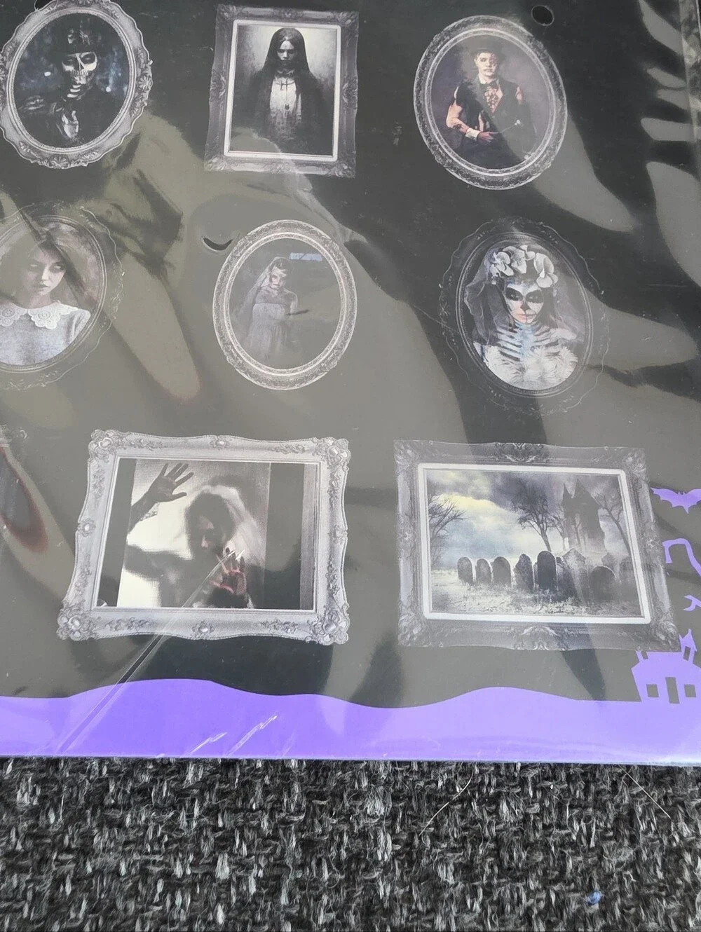 NIP Halloween Wall Decals Decor 20 Miniature Spooky Framed Pictures
